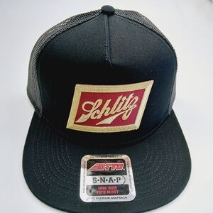 Schlitz Black and Red Snapback Hat